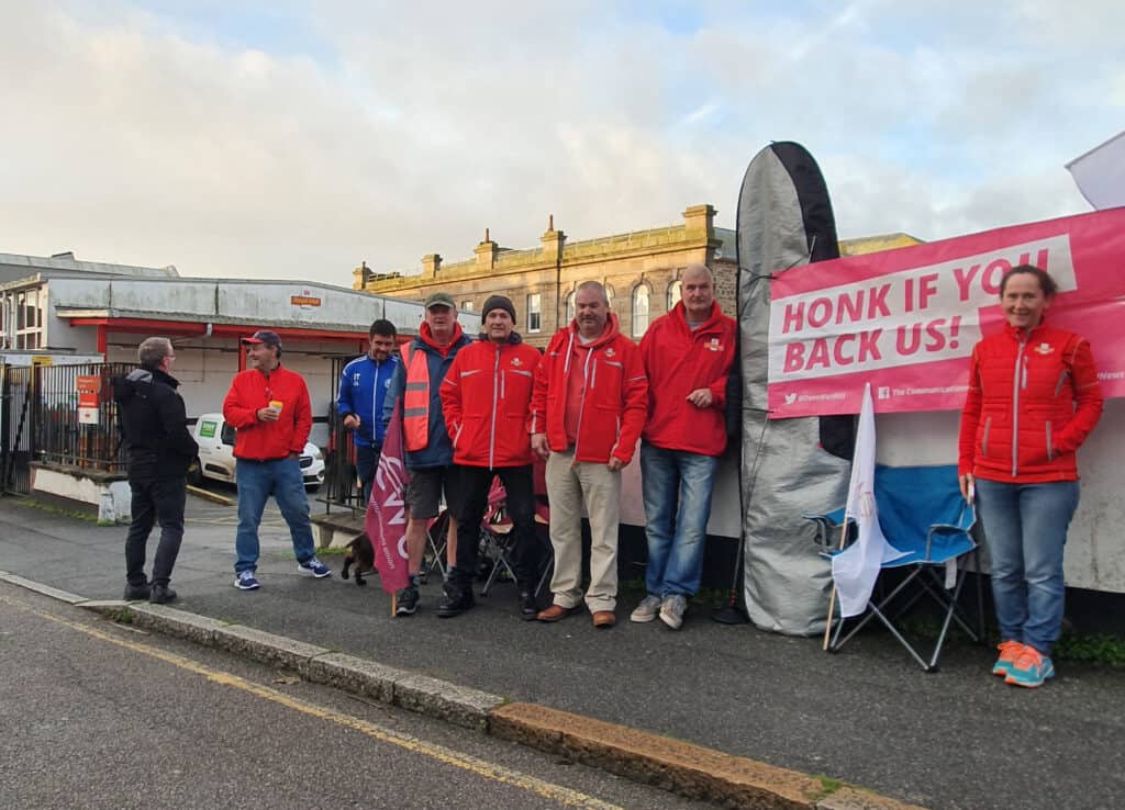 Picket_line_outside_Penzance_sorting_office_during_CWU_(postal_workers)_industrial_action_-_October_2022