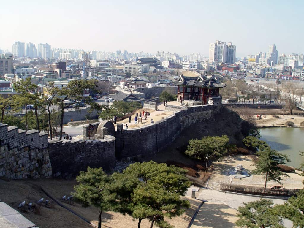 hwaseong-fortress-and-the-skyline-of-suwon-in-south-korea